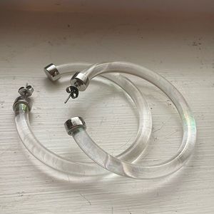 Medium sized holographic clear hoops